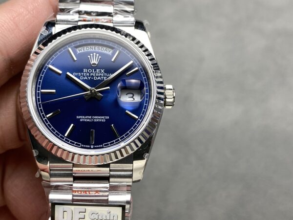 i1724951334 7520 6 Rolex Day Date M128239 QF Factory 1:1 Super Clone Esfera con índice azul