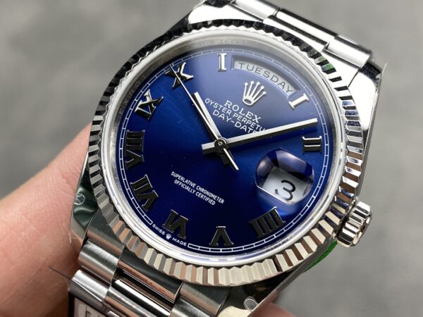 i1724951368 4485 7 Rolex Day Date M128239 QF Factory 1:1 Super Clone Αριθμητικό μπλε καντράν