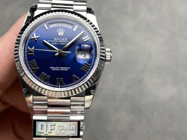 i1724951368 8008 8 Rolex Day Date M128239 QF Factory 1:1 Super Clone Αριθμητικό μπλε καντράν