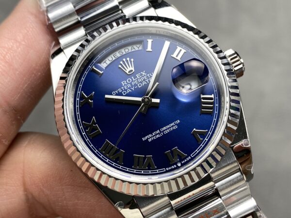 i1724951368 8873 2 Rolex Day Date M128239 QF Factory 1:1 Super Clone Numeral Blue Dial