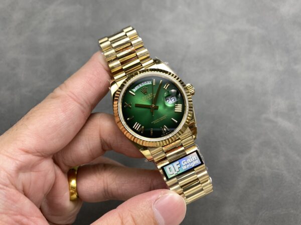 i1724951425 4175 8 Rolex Day Date M128238 QF Factory 1:1 Super Clone Numeral Quadrante Verde