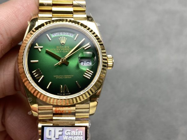 i1724951425 4513 6 Rolex Day Date M128238 QF Factory 1:1 Super Clone Numeral Quadrante Verde