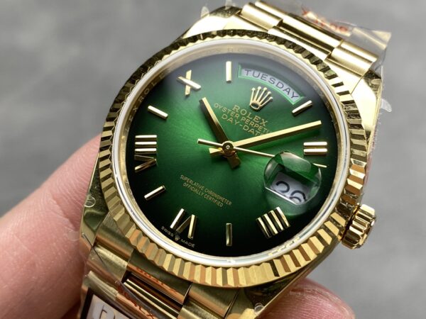 i1724951425 5125 7 Rolex Day Date M128238 QF Factory 1:1 Super Clone Numeral Quadrante Verde