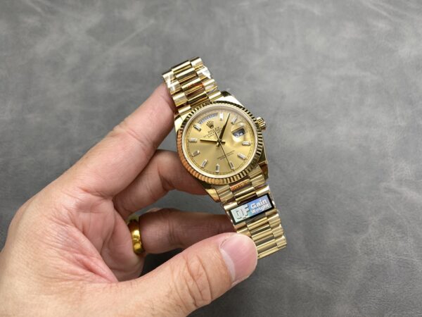 i1724951526 4090 6 Rolex Day Date M128238 Or Jaune Cadran Diamants QF Factory 1:1 Super Clone 36mm