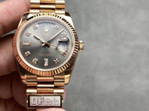 i1724952273 8774 4 Rolex Day Date M128235 purple mother of pearl QF Factory 1:1 Super Clone Rose Gold 36