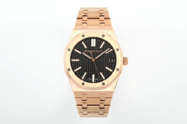 i1725779078 4363 0 1 Audemars Piguet Royal Oak 15510ST IPF tehtaalta 1:1 Super Clone musta kellotaulu ruusukulta