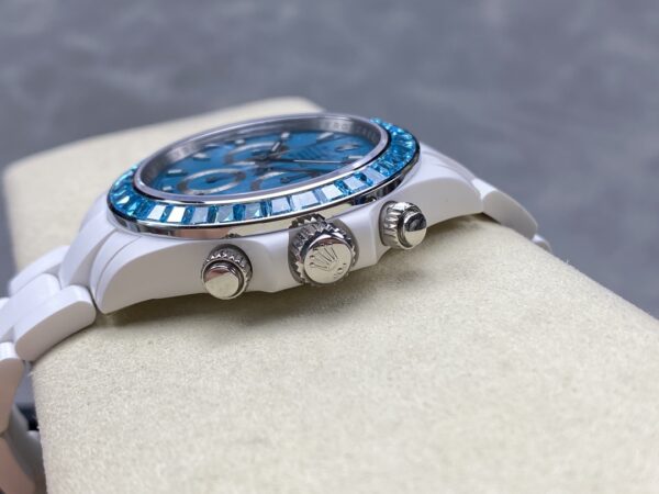 i1728854829 6861 3 AET REMOULD Ceramic Rolex Daytona "Abu Dhabi Blue" Bezel Stone 1:1 Super Clone Edition