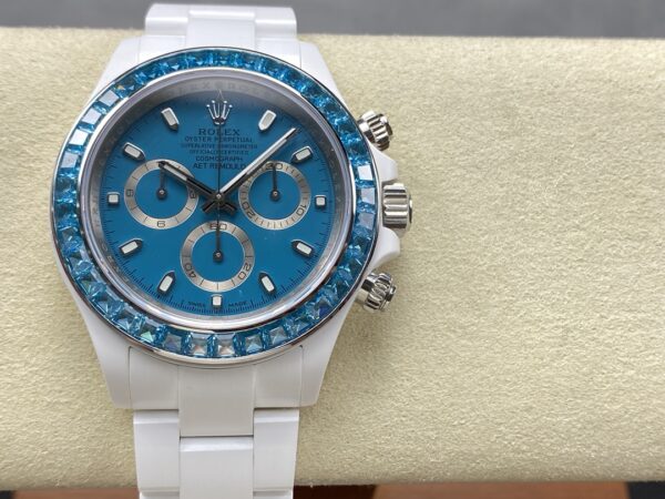 833 4 AET REMOULD Ceramic Rolex Daytona "Abu Dhabi Blue" Безел камък 1: 1 Super Clone Edition