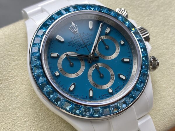 i1728854829 9570 0 AET REMOULD Ceramic Rolex Daytona "Abu Dhabi Blue" Безел камък 1: 1 Super Clone Edition