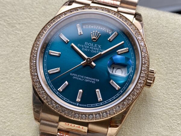 a1726061524214 8862 Rolex Day Date m128395tbr-0032 Rose Gold 1:1 Best Clone 8+ Factory Counterweight Version