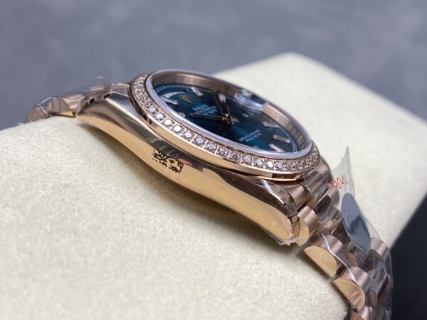 a1726061524217 8203 Rolex Day Date m128395tbr-0032 Rose Gold 1:1 Best Clone 8+ Factory Counterweight Version