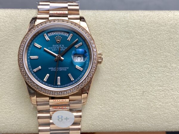 a1726061524224 6262 Rolex Day Date m128395tbr-0032 Rose Gold 1:1 Best Clone 8+ Factory Counterweight Version