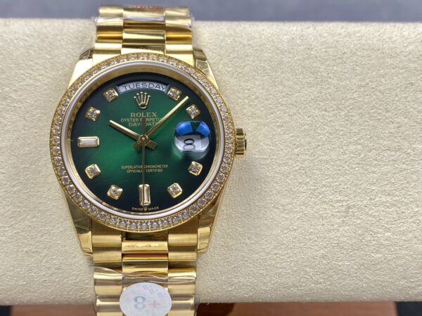 a1726062152814 6786 Rolex Day Date 128239-0035 Yellow Gold 1:1 Best Clone 8+ Factory Counterweight Version