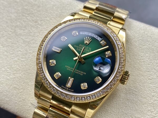 a1726062152816 7026 Rolex Day Date 128239-0035 Yellow Gold 1:1 Best Clone 8+ Factory Counterweight Version