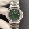 a1739627764694 4381 Patek Philippe Nautilus 5711 Olive Green with T-Cut Diamonds 1:1 Best Clone 3K Factory Newest Version