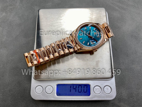 i1725993673 452 1 Rolex Day Date m128395tbr-0032 Rose Gold 1:1 Best Clone 8+ Factory Counterweight Version