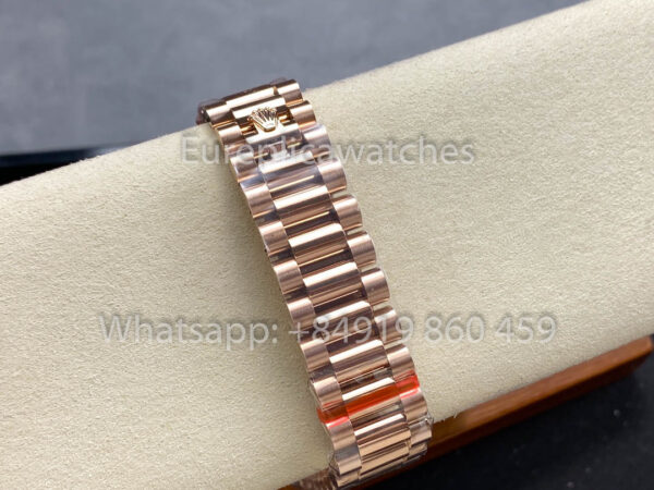 i1725993725 7855 0 Rolex Day Date m128395tbr-0032 Rose Gold 1:1 Best Clone 8+ Factory Counterweight Version