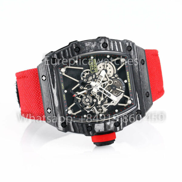 i1731311484 5095 6 Richard Mille RM35-01 NTPT Carbon 1:1 Best Clone BBR Factory V2 Red Velcro Strap