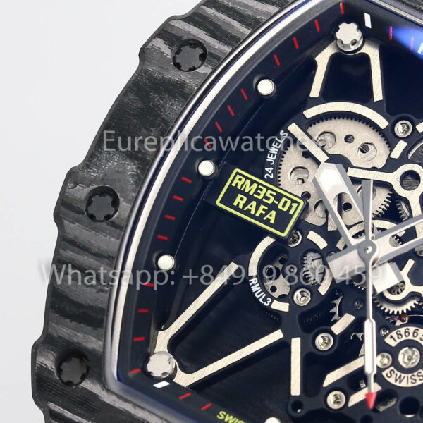 i1731311484 9672 5 Richard Mille RM35-01 NTPT Carbon 1:1 Best Clone BBR Factory V2 Red Velcro Strap