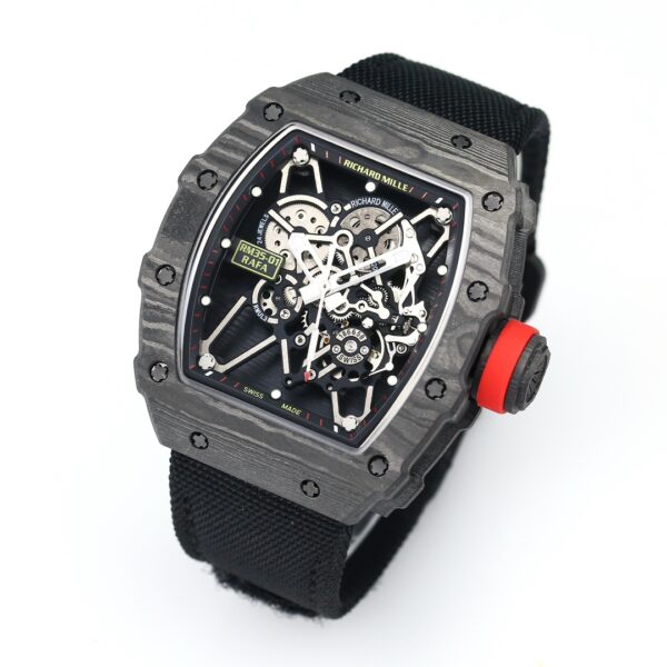 i1731311609 5454 5 1 Richard Mille RM35-01 NTPT Carbon 1:1 Best Clone BBR Factory V2 Black Velcro Strap