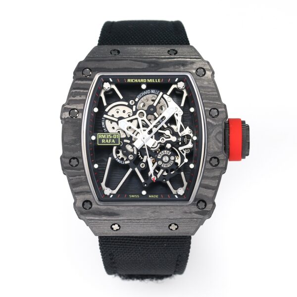 i1731311609 7020 6 1 Richard Mille RM35-01 NTPT Carbon 1:1 Best Clone BBR Factory V2 Black Velcro Strap