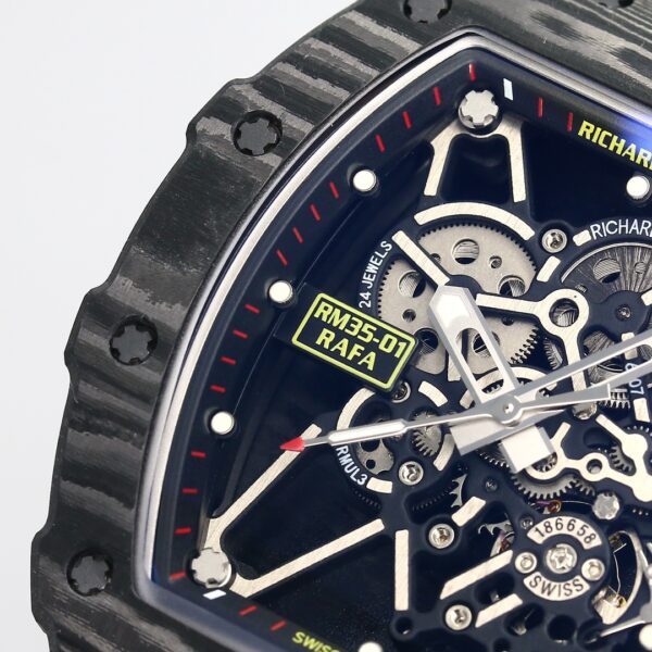 i1731311609 8917 8 1 Richard Mille RM35-01 NTPT Carbon 1:1 Best Clone BBR Factory V2 Black Velcro Strap