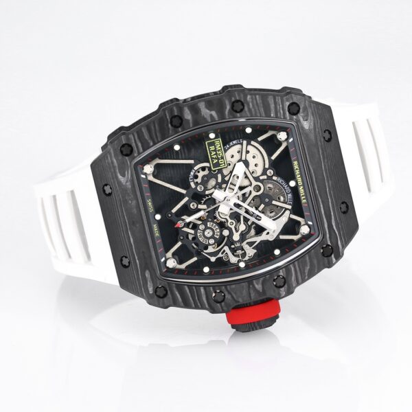 i1731311688 2524 2 1 Richard Mille RM35-01 NTPT Carbon 1:1 Best Clone BBR Factory V2 White Rubber Strap