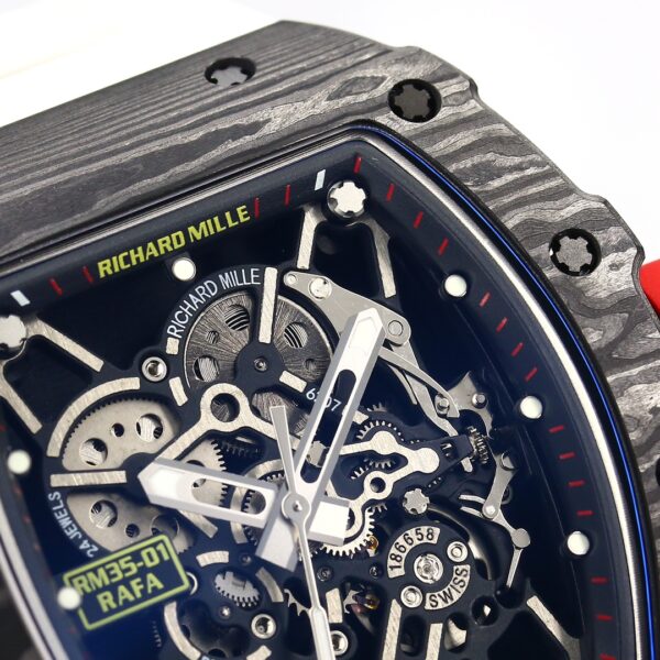 i1731311688 7790 1 1 Richard Mille RM35-01 NTPT Carbon 1:1 Best Clone BBR Factory V2 White Rubber Strap