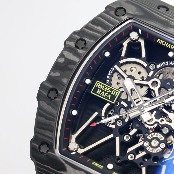 i1731311688 8843 7 1 Richard Mille RM35-01 NTPT Carbon 1:1 Best Clone BBR Factory V2 White Rubber Strap