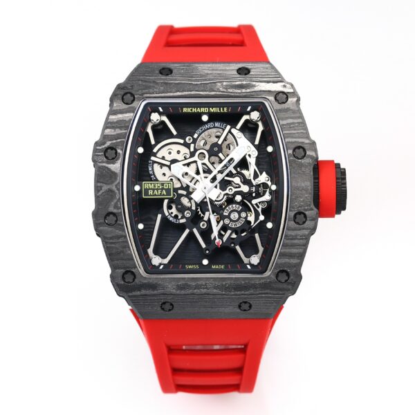 i1731312479 1674 0 1 Richard Mille RM35-01 NTPT Carbon 1:1 Best Clone BBR Factory V2 Red Rubber Strap