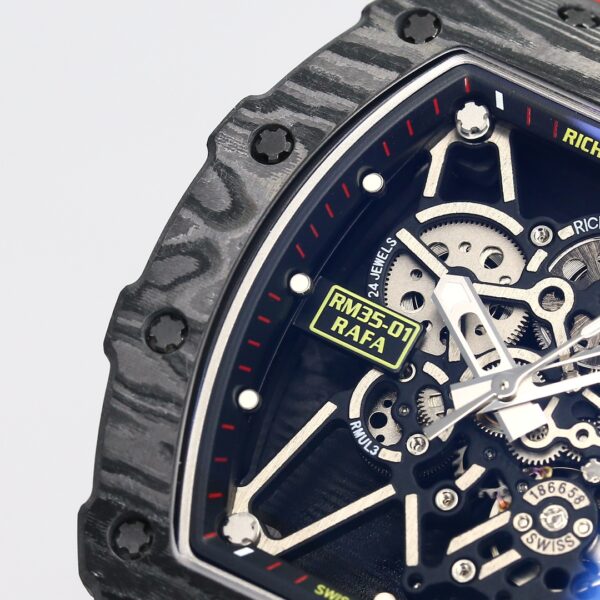 i1731312479 9746 0 1 Richard Mille RM35-01 NTPT Carbon 1:1 Best Clone BBR Factory V2 Red Rubber Strap