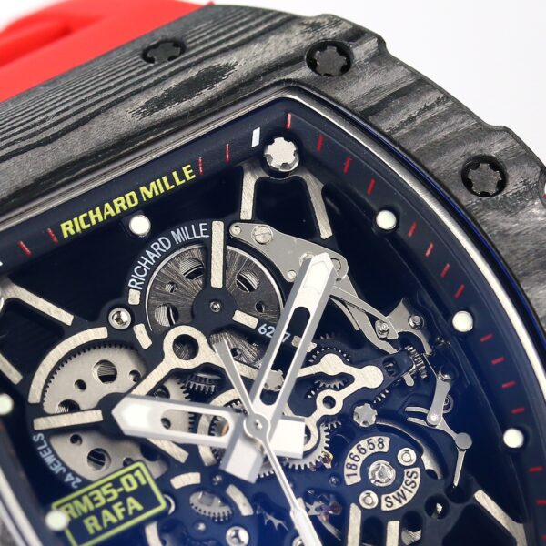 i1731312480 6051 0 1 Richard Mille RM35-01 NTPT Carbon 1:1 Best Clone BBR Factory V2 Red Rubber Strap