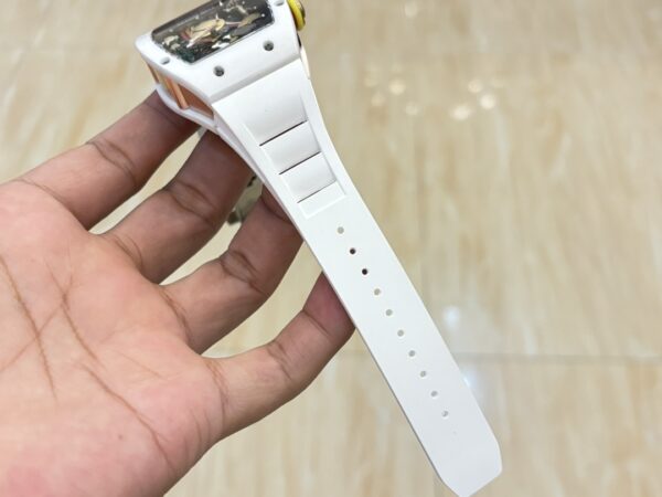 i1733764895 2125 4 1 Richard Mille RM88 Smiley V2 Ceramic Case 1:1 Best Clone White Rubber Strap