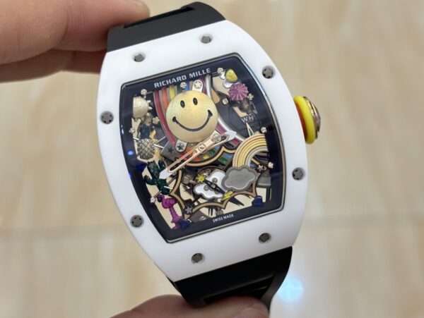 i1733765102 3541 3 1 Richard Mille RM88 Smiley V2 Ceramic Case 1:1 Best Clone Black Rubber Strap