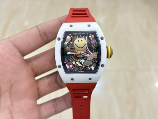 i1733765132 4699 2 1 Richard Mille RM88 Smiley V2 Ceramic Case 1:1 Best Clone Red Rubber Strap