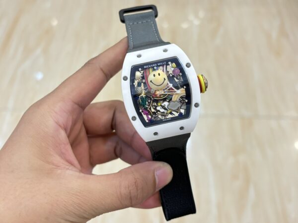 i1733765691 5294 2 1 Richard Mille RM88 Smiley V2 Ceramic Case 1:1 Best Clone Grey Velcro Strap