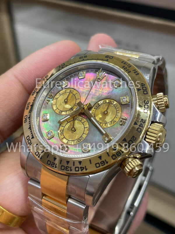 m1713082309042 0325 Rolex Cosmograph Daytona M116503-0007 Mother of Pearl 1:1 Best Clone CounterWeight Gold and Silver