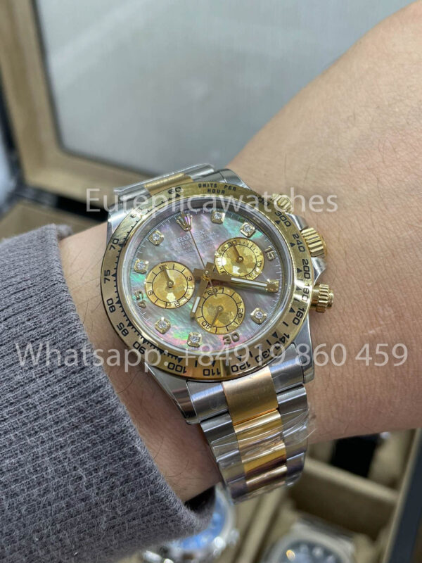 m1713082309049 6046 Rolex Cosmograph Daytona M116503-0007 Mother of Pearl 1:1 Best Clone CounterWeight Gold and Silver