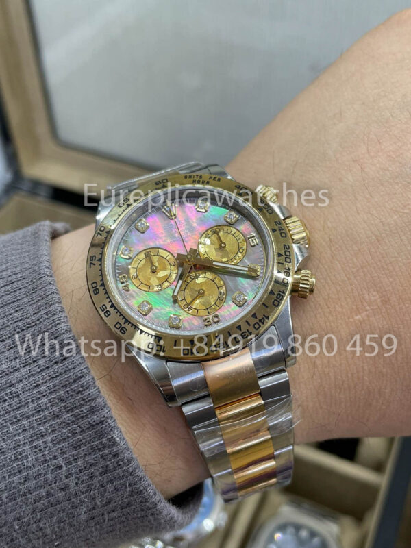 m1713082309055 6088 Rolex Cosmograph Daytona M116503-0007 Mother of Pearl 1:1 Best Clone CounterWeight Gold and Silver