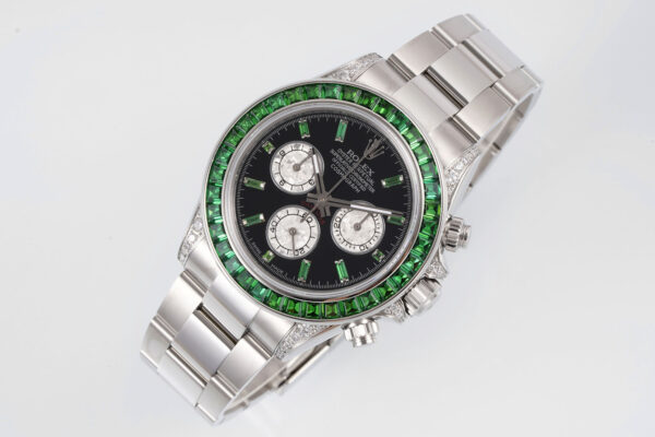 o 1i2jc8mdr1ega5tj11vd1i3o1jp60 Rolex Daytona Rainbow Green Bezel 40mm 1:1 Best Clone EF Factory SS