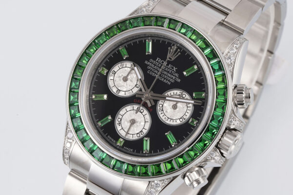 o 1i2jc8mdrdol13kfepq4paavm1 Rolex Daytona Rainbow Green Bezel 40mm 1:1 Best Clone EF Factory SS