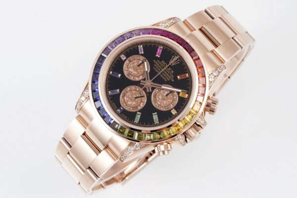 o 1i2jcjah31r5v1crg17pv1rlkgh20 Rolex Daytona Rainbow Sundust Dial Rose Gold 40mm 1:1 Best Clone EF Factory SS