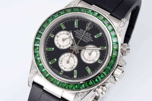 o 1i2jcltk83c21sme13ve1bam9sv1 Rolex Daytona Rainbow Green Bezel 40mm 1:1 Best Clone EF Factory