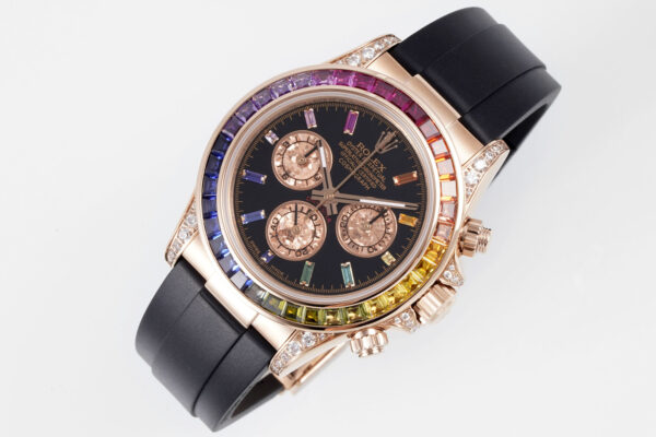 o 1i2jct00n16g610dmlcs1ssc20v0 Rolex Daytona Rainbow Sundust Dial Rose Gold 40mm 1:1 Best Clone EF Factory